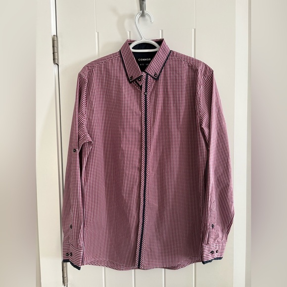 CONNOR Men’s Red Casual Button Down Shirt - Picture 1 of 2